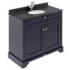 Old London 1000mm Cabinet & Single Bowl Black Marble Top - Twilight Blue