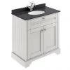Old London 800mm Cabinet & Single Bowl Black Marble Top - Timeless Sand