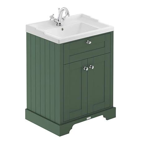 Old London 600mm 2-Door Cabinet & Basin - Hunter Green 1 Old London 600mm 2-Door Cabinet & Basin - Hunter Green