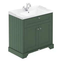 Old London 800mm 2-Door Cabinet & Basin - Hunter Green