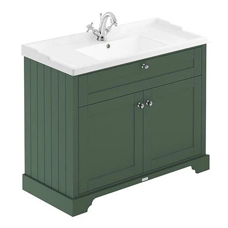 Old London 1000mm 2-Door Cabinet & Basin - Hunter Green 1 Old London 1000mm 2-Door Cabinet & Basin - Hunter Green