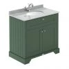 Old London 800mm Cabinet & Single Bowl Grey Marble Top - Hunter Green
