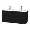 Miller London 120 Wall Hung Four Drawer Vanity Unit + Double Basin (Black)