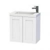 Miller London 60 Wall Hung Two Door Vanity Unit + Basin (White)