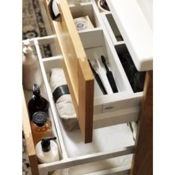 Miller London 120 Wall Hung Four Drawer Vanity Unit + Double Basin (Black) -Vanity Units Sales Store LOND60WHIDR D3N 460 1