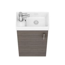 Milan W400 x D222mm Grey Avola Effect Compact Floor Standing Basin Unit -Vanity Units Sales Store MIL003 d5 460
