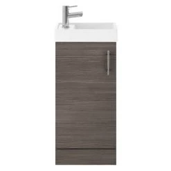 Milan W400 x D222mm Grey Avola Effect Compact Floor Standing Basin Unit -Vanity Units Sales Store MIL003 d3 460