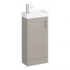 Milan W400 x D222mm Stone Grey Compact Floor Standing Basin Unit