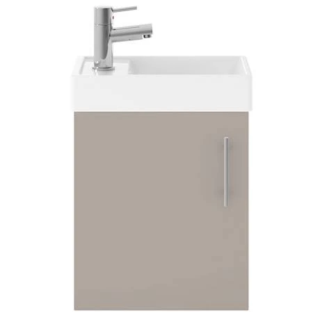 Milan W400 x D222mm Stone Grey Compact Wall Hung Basin Unit 3 Milan W400 x D222mm Stone Grey Compact Wall Hung Basin Unit - Image 3