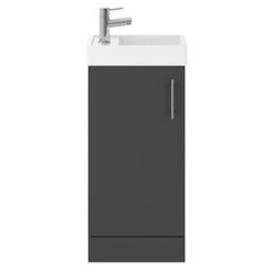 Milan W400 x D222mm Gloss Grey Compact Floor Standing Basin Unit 6 Milan W400 x D222mm Gloss Grey Compact Floor Standing Basin Unit -Vanity Units Sales Store MIL014 nd1 460