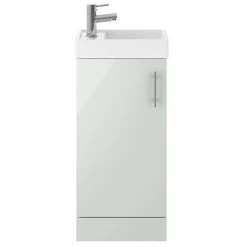 Milan 400mm Grey Mist Small Floor Standing Vanity Basin Unit