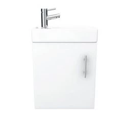 Milan Modern Wall Hung Basin Vanity Unit - Gloss White (W400 x D222mm) -Vanity Units Sales Store MILWHGW D3 460