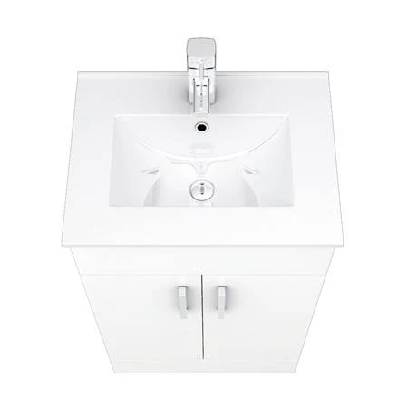 Toreno Small Vanity Sink With Cabinet - 500mm Modern High Gloss White 5 Toreno Small Vanity Sink With Cabinet - 500mm Modern High Gloss White - Image 5