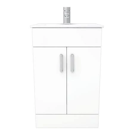 Toreno Small Vanity Sink With Cabinet - 500mm Modern High Gloss White 6 Toreno Small Vanity Sink With Cabinet - 500mm Modern High Gloss White - Image 6