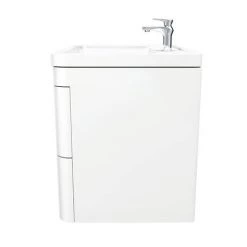 Monza Wall Hung 2 Drawer Vanity Unit w. Chrome Handles W600 x D445mm -Vanity Units Sales Store MW2D60 D5 460