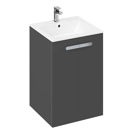 Britton MyHome 600mm Floor Standing 2-Door Vanity Unit - Grey 1 Britton MyHome 600mm Floor Standing 2-Door Vanity Unit - Grey