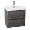 Monza Graphite Oak 500mm Wide Wall Mounted Vanity Unit