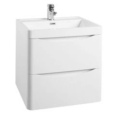 Monza Gloss White 500mm Wide Wall Mounted Vanity Unit