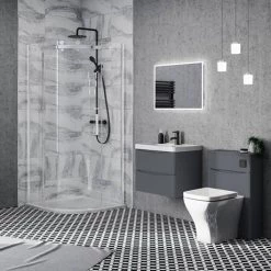 Monza Matt Grey 500mm Wide Wall Mounted Vanity Unit -Vanity Units Sales Store MZ5MGWH1 d3 460