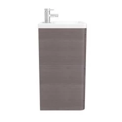 Monza 600mm Floor Standing Vanity Unit (Stone Grey Woodgrain - Depth 450mm) -Vanity Units Sales Store MZ600FSG d7 460