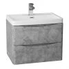 Monza Concrete Effect 600mm Wide Wall Mounted Vanity Unit