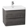 Monza Graphite Oak 600mm Wide Wall Mounted Vanity Unit