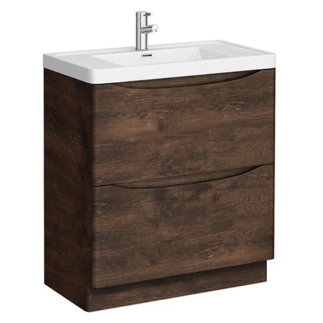 Monza Chestnut 750mm Wide Floor Standing Vanity Unit 1 Monza Chestnut 750mm Wide Floor Standing Vanity Unit