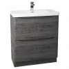 Monza Graphite Oak 750mm Wide Floor Standing Vanity Unit