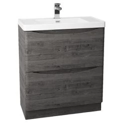 Monza Graphite Oak 750mm Wide Floor Standing Vanity Unit