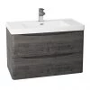 Monza Graphite Oak 750mm Wide Wall Mounted Vanity Unit