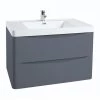 Monza Matt Grey 750mm Wide Wall Mounted Vanity Unit