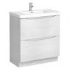 Monza White Ash 750mm Wide Floor Standing Vanity Unit