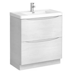 Monza White Ash 750mm Wide Floor Standing Vanity Unit