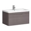 Monza 800mm Wall Hung 1 Drawer Vanity Unit (Stone Grey Woodgrain - Depth 450mm)