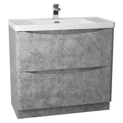 Monza Concrete Effect 900mm Wide Floor Standing Vanity Unit
