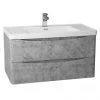 Monza Concrete Effect 900mm Wide Wall Mounted Vanity Unit