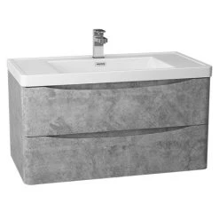 Monza Concrete Effect 900mm Wide Wall Mounted Vanity Unit