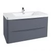 Monza Matt Grey 900mm Wide Wall Mounted Vanity Unit