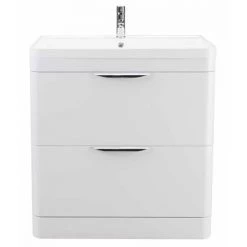 Monza Floor Standing Vanity Unit w. Chrome Handles W800 x D445mm -Vanity Units Sales Store Monza 800 Floor Standing Vanity Unit with Basin d1 460