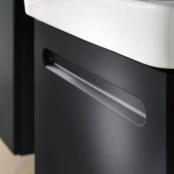 Duravit No.1 550mm Graphite Matt 1-Drawer Wall Mounted Vanity Unit with Basin 8 Duravit No.1 550mm Graphite Matt 1-Drawer Wall Mounted Vanity Unit with Basin -Vanity Units Sales Store N550GRA D2 460 8