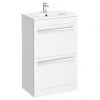 Nova 500mm Vanity Sink With Cabinet - Modern High Gloss White