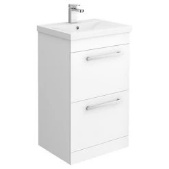 Nova 500mm Mid-Edge Basin High Gloss White Vanity Unit