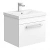 Nova 500mm Mid-Edge Basin Wall Hung High Gloss White Vanity Unit