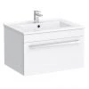 Nova 600mm Wall Hung Vanity Sink With Cabinet - Modern High Gloss White