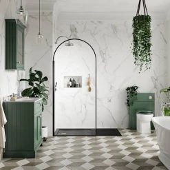 Old London 800mm Cabinet & Single Bowl White Marble Top - Hunter Green -Vanity Units Sales Store OLMT800HG d4 460