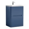 Nuie Elbe Satin Blue 600mm Floor Standing 2-Drawer Vanity Unit - PAR301A