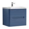 Nuie Elbe Satin Blue 600mm Wall Hung 2-Drawer Vanity Unit - PAR302A
