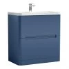 Nuie Elbe Satin Blue 800mm Floor Standing 2-Drawer Vanity Unit - PAR303A