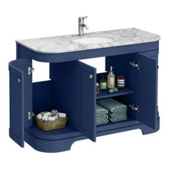 Period Bathroom Co. 1220mm Curved Vanity Unit with White Marble Basin Top - Cobalt Blue 5 Period Bathroom Co. 1220mm Curved Vanity Unit with White Marble Basin Top - Cobalt Blue -Vanity Units Sales Store PBC12BLCRVM d2 460