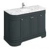 Period Bathroom Co. 1220mm Curved Vanity Unit with White Marble Basin Top - Dark Grey